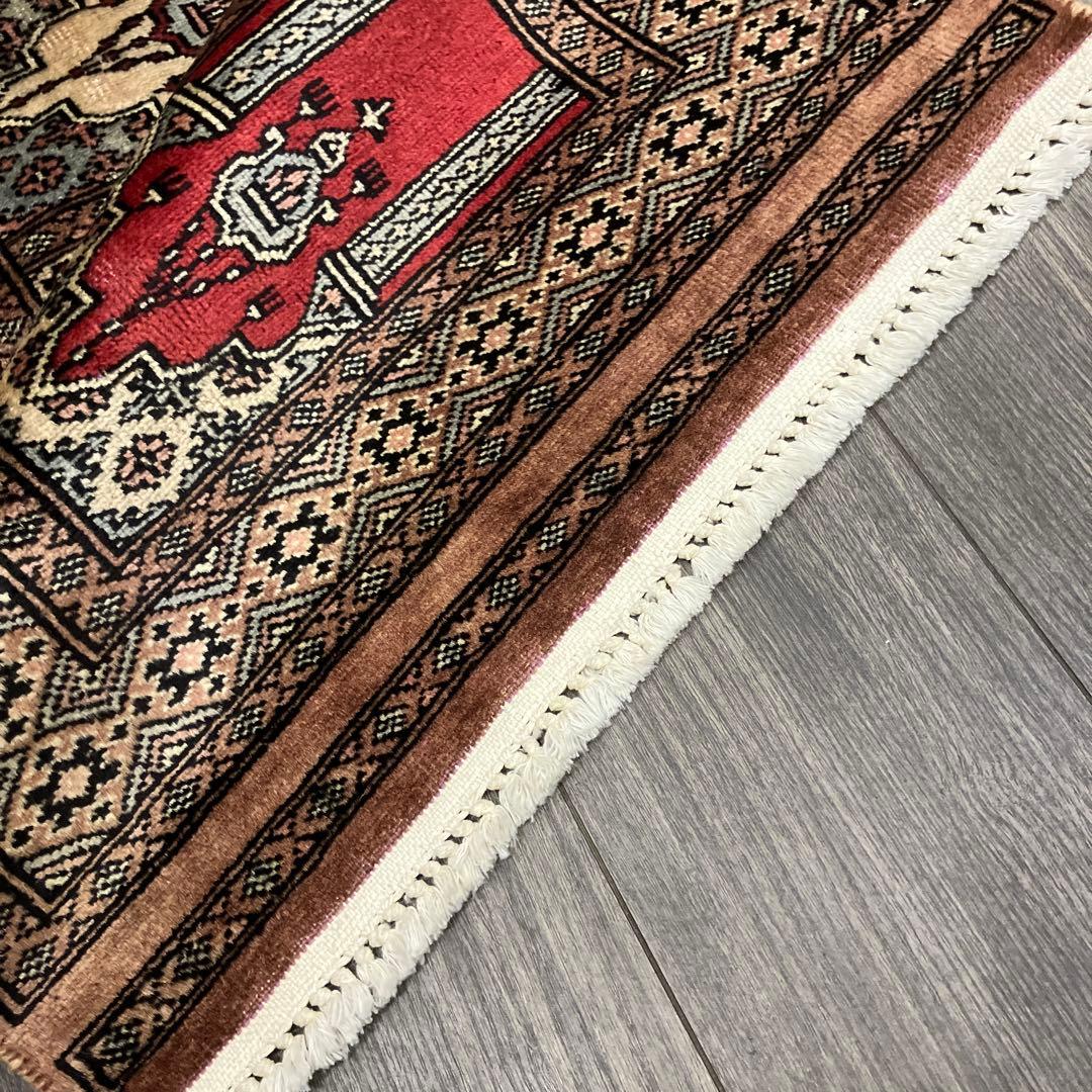 92x61cmヴィンテージ トライバルラグ手織り絨毯カシミリヤンアンテイーク絨毯