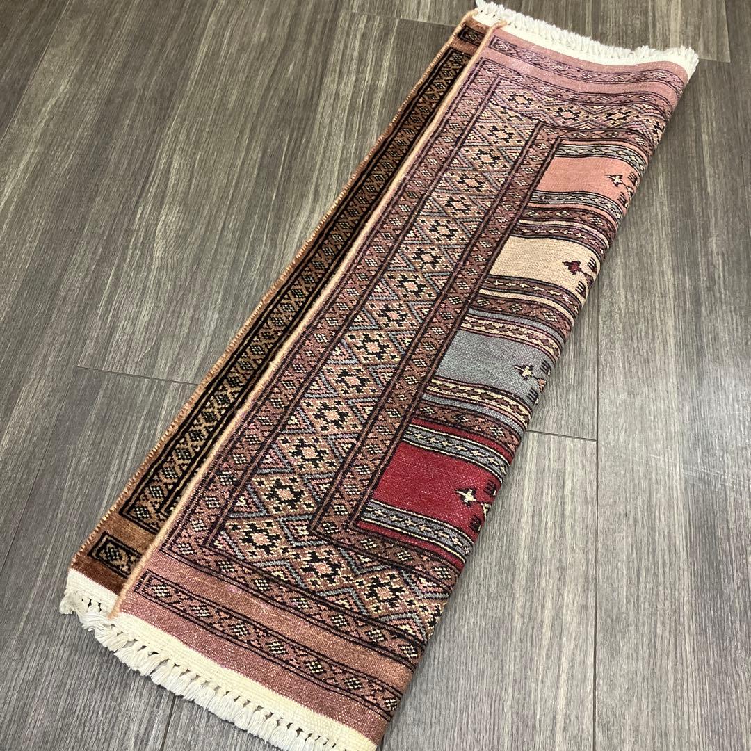 92x61cmヴィンテージ トライバルラグ手織り絨毯カシミリヤンアンテイーク絨毯