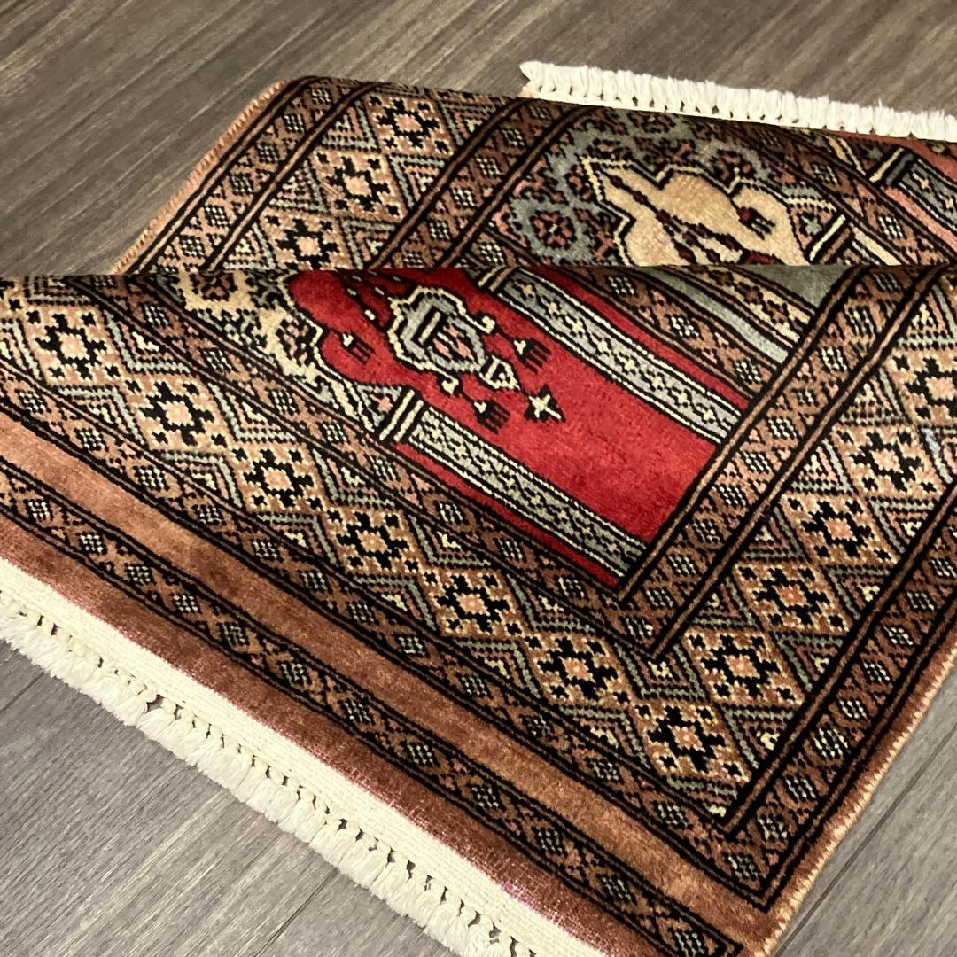 92x61cmヴィンテージ トライバルラグ手織り絨毯カシミリヤンアンテイーク絨毯