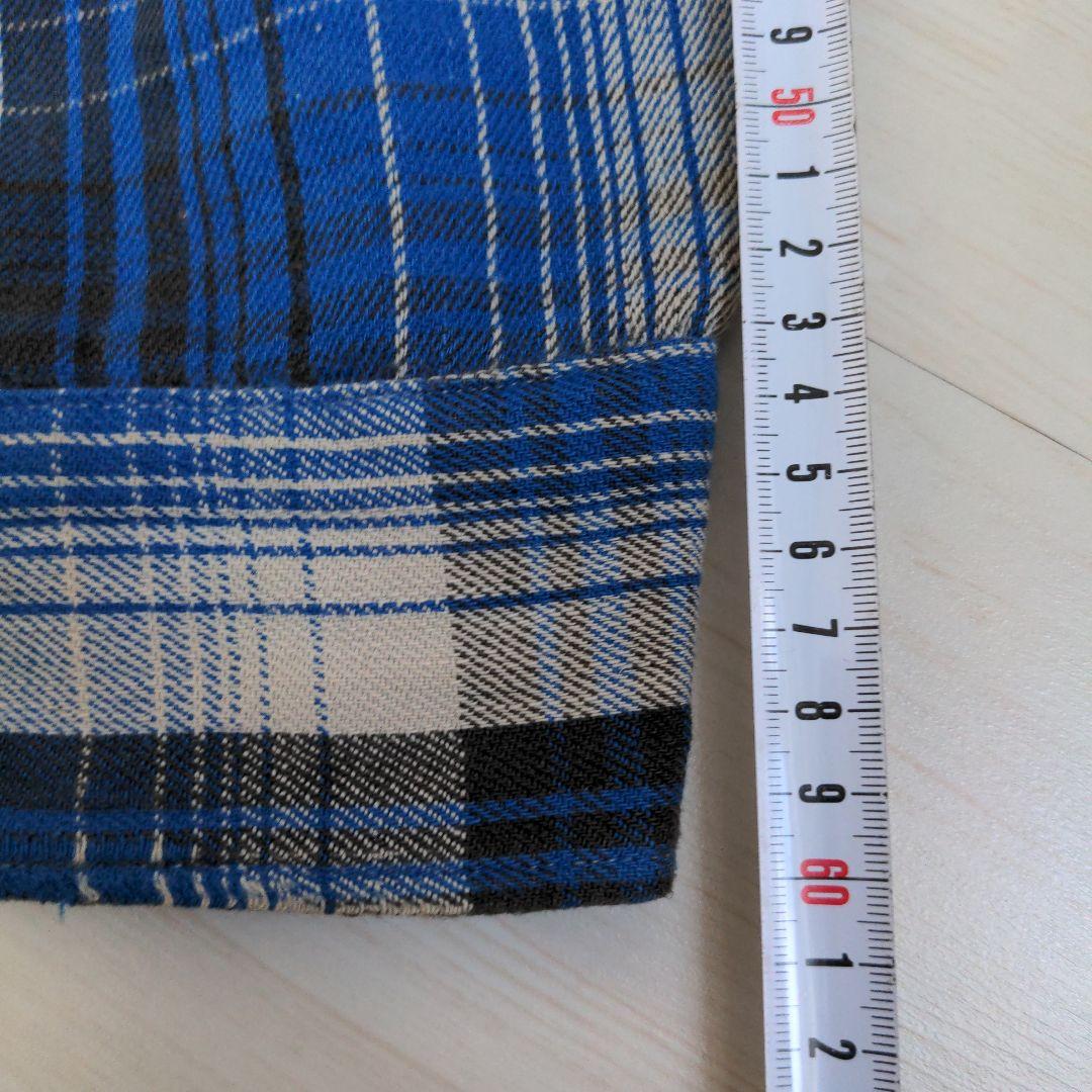 60s ヘヴィーネルシャツ マチ付き オンブレ マチネル シャドー ブルー