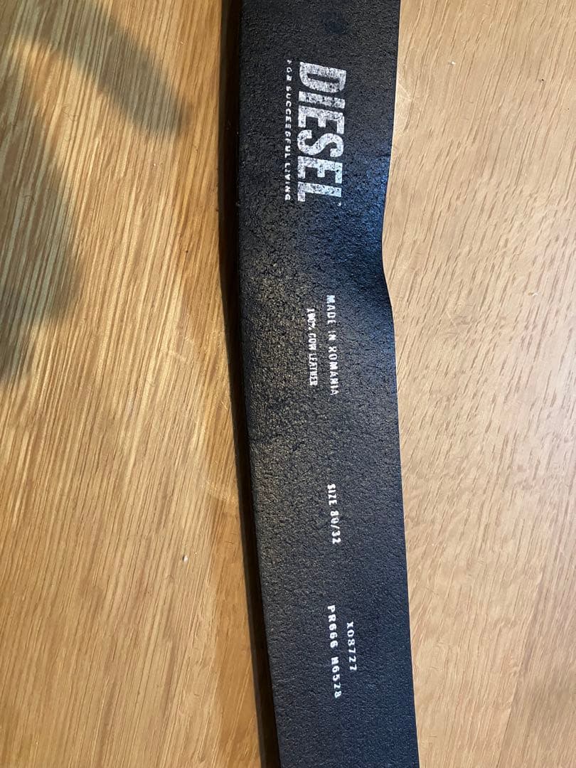 DIESEL ブラック ベルト ロゴバックル