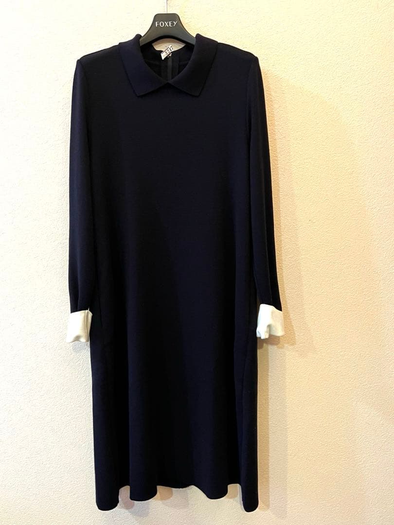 FOXEY ニットdress eternity 長袖 ひざ丈ワンピース　40