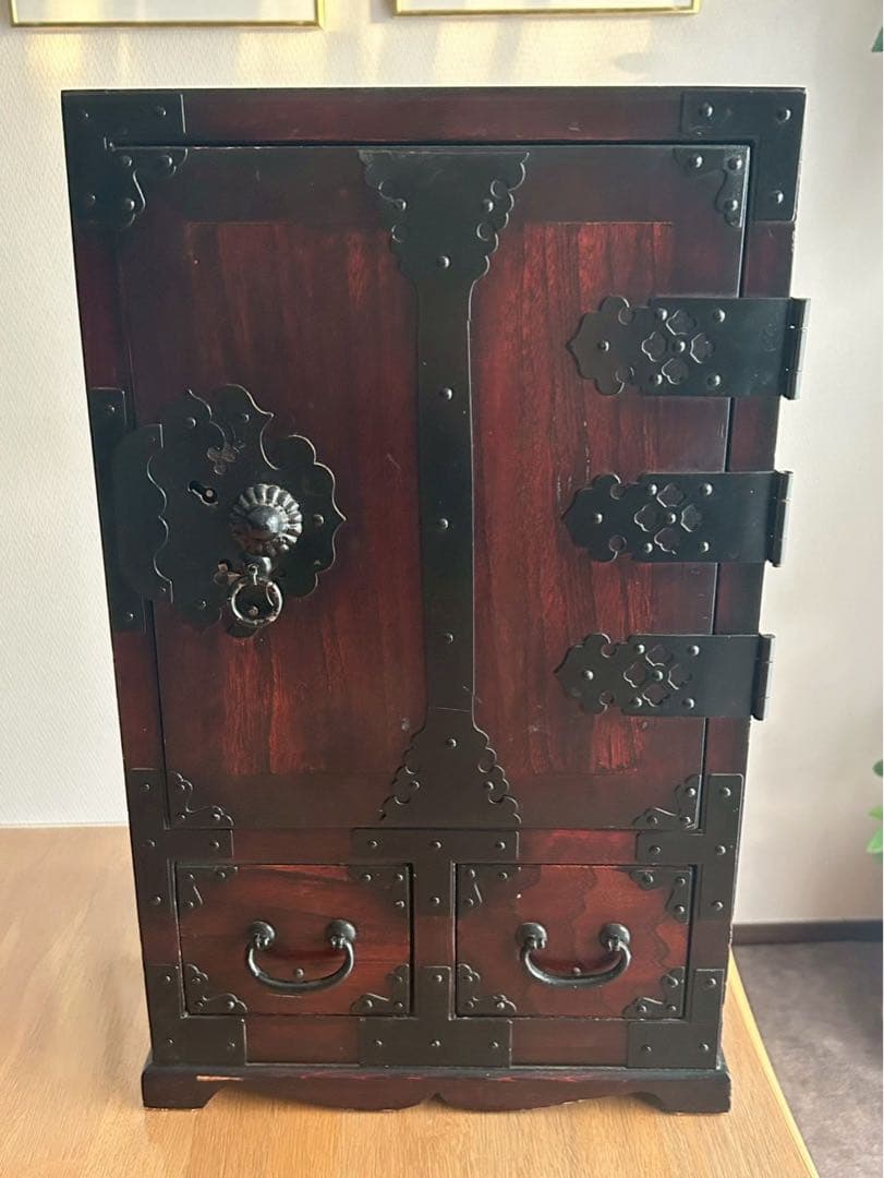 【希少】仙台箪笥、小箪笥・扉箪笥（金具装飾）