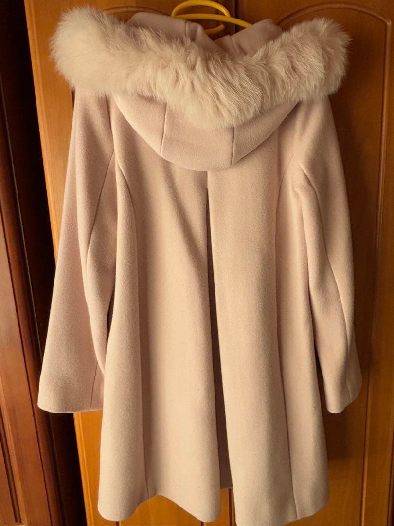 LEST ROSE ファー付き淡いピンクダッフルコート