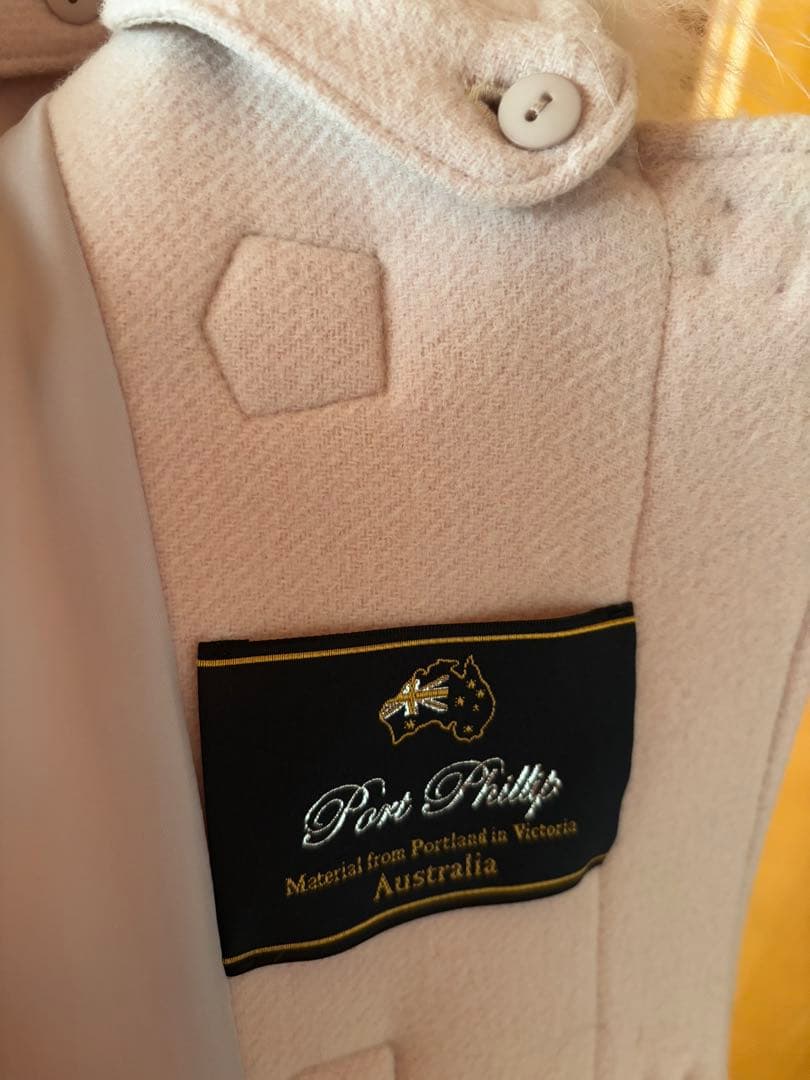 LEST ROSE ファー付き淡いピンクダッフルコート