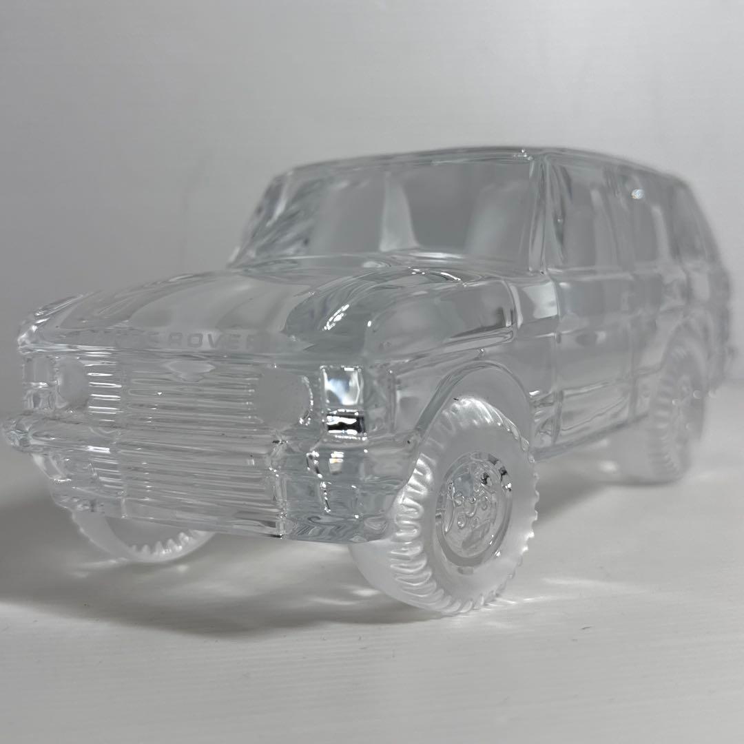 フランス製 ランドローバー レンジローバー クリスタルガラス 置物 車