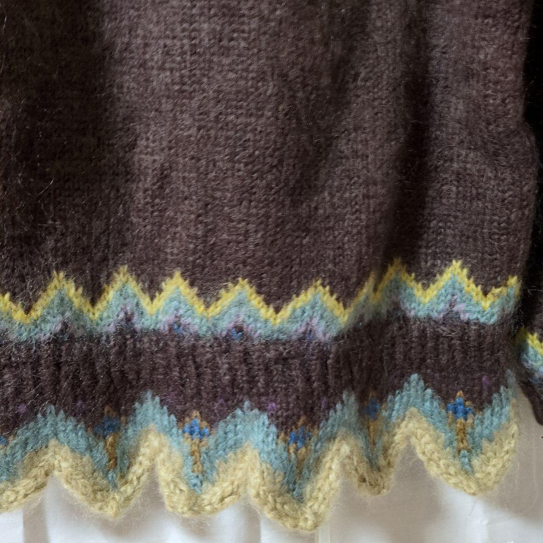 激レア　カネコイサオ　ブラウンダイヤ柄タートルネックセーター