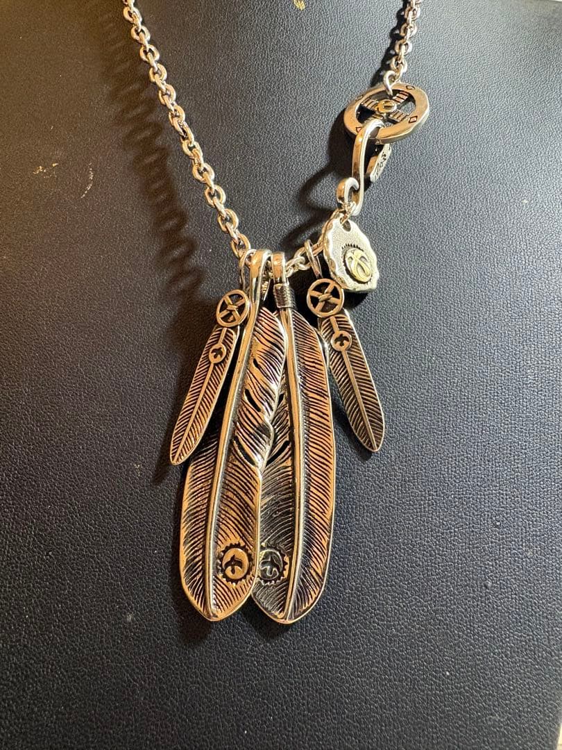 特大4連フェザーネックレス　キムタク神セット仕様