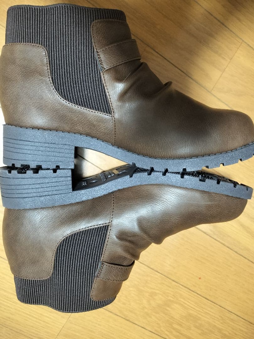 マーレマーレ　maRe maRe　防水防滑ベルトコンビブーツ　ダーク　ブラウン