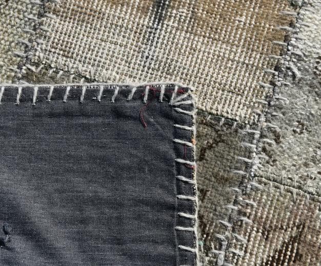 トルコ ヴィンテージラグ A29 高級 レア ターコイズ グレー パッチワーク