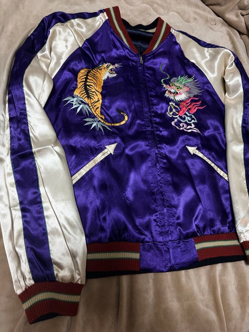 美品 テーラー東洋 ２面用 虎鷲　日本限定 スカジャン vintage サテン