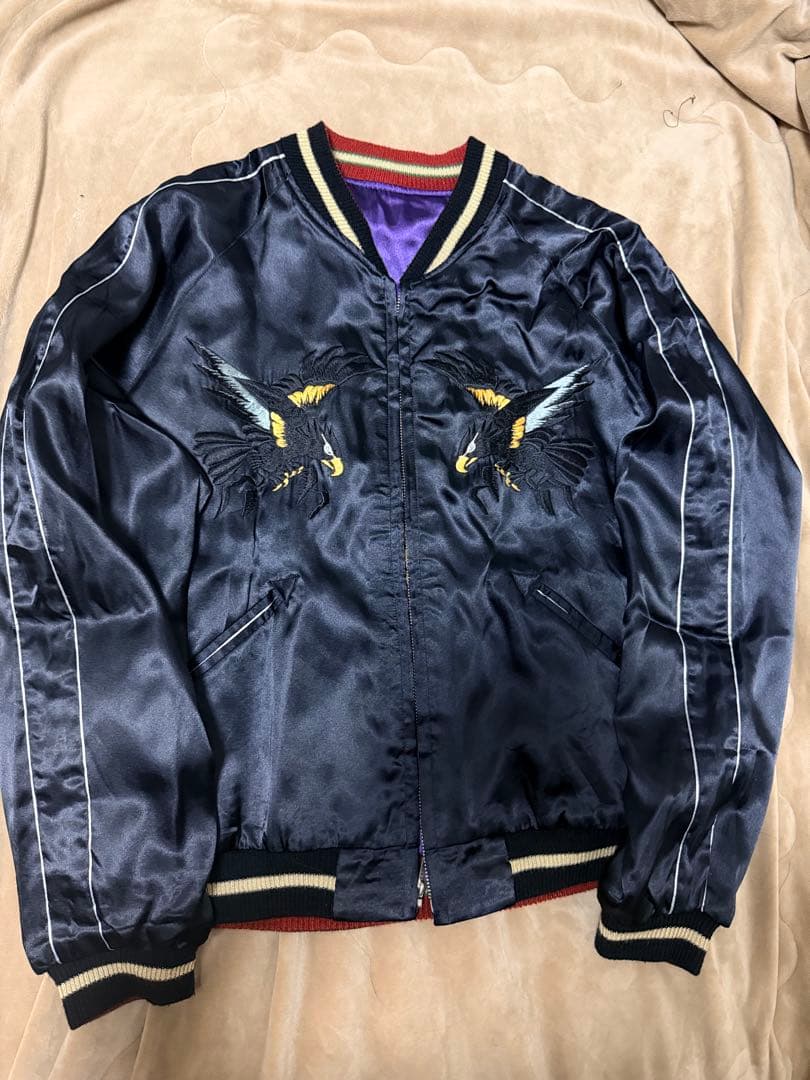 美品 テーラー東洋 ２面用 虎鷲　日本限定 スカジャン vintage サテン