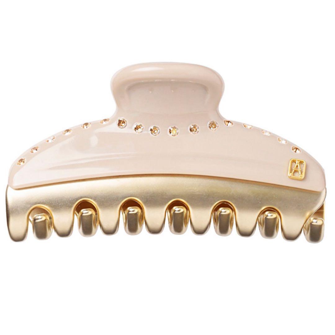 アレクサンドルドゥパリ　ヴァンドームクリップ　M ベージュ　ストーン付き