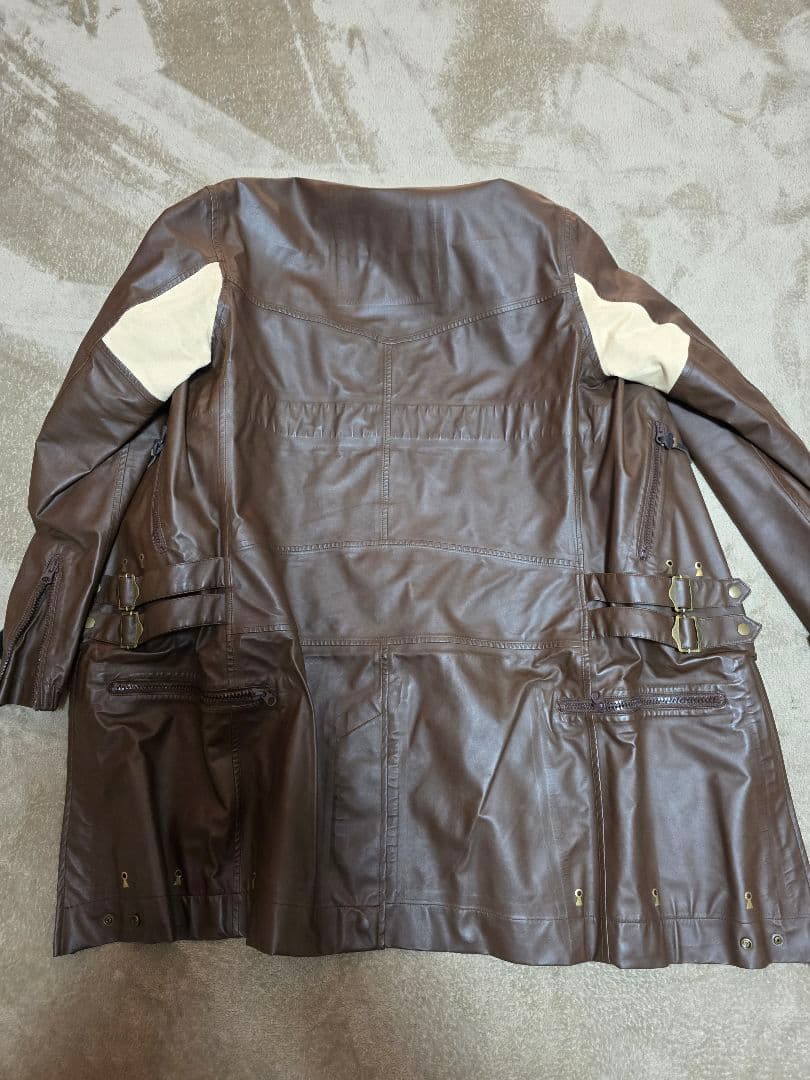 ブラウンレザーライダースジャケット