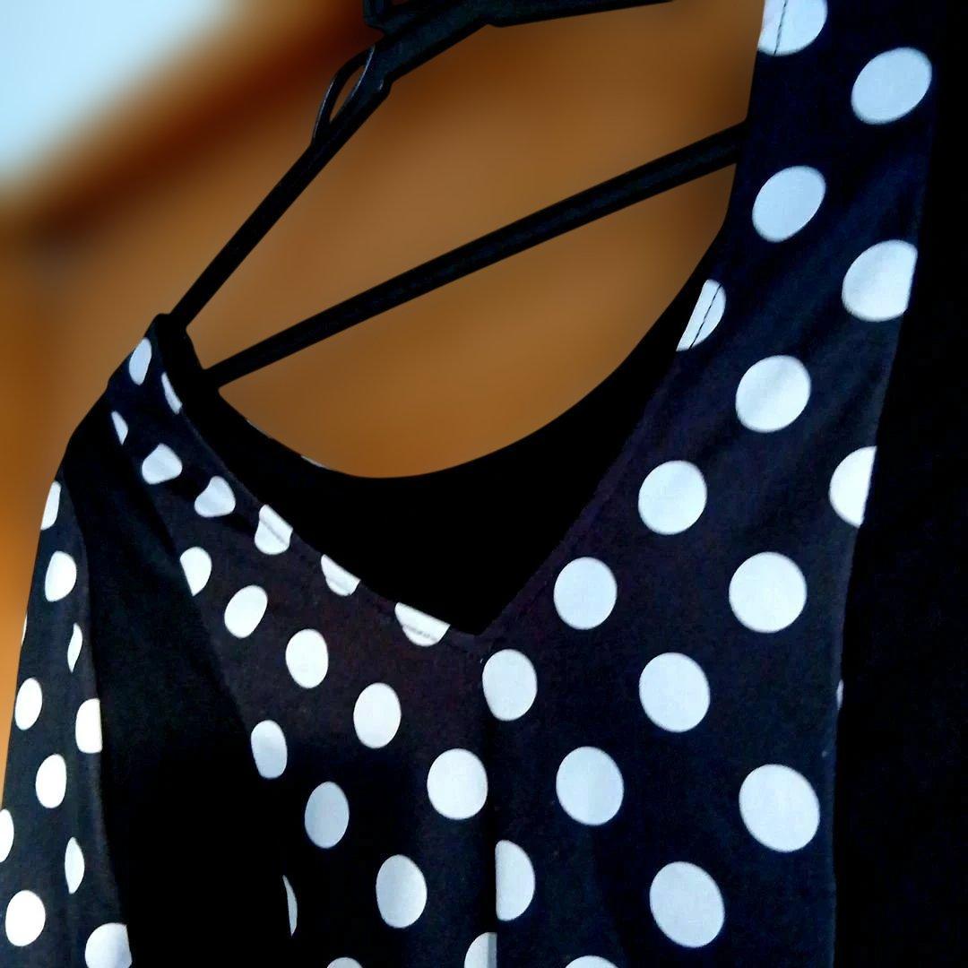 フラメンコドレス 黒と白の水玉模様