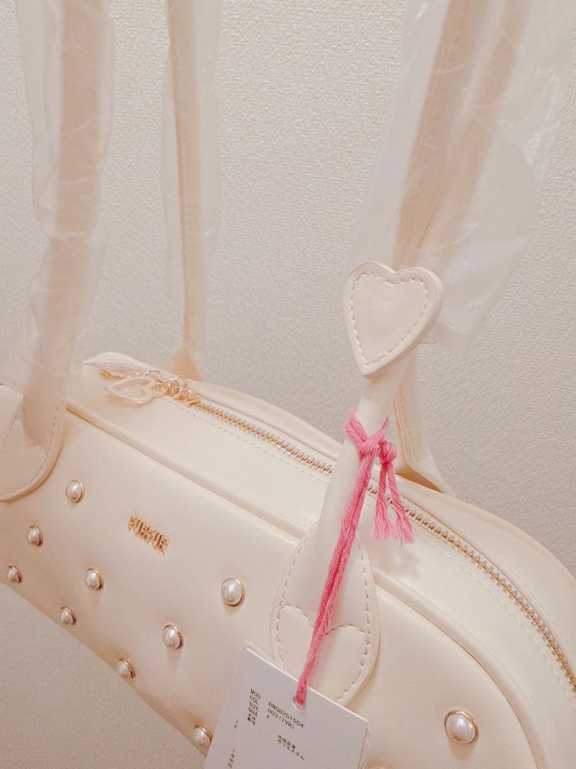 【新品未使用】furfur パールドットワイドボストンバッグ ファーファー 鞄