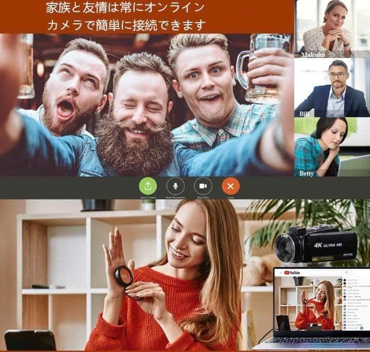 超豪華セット❣初心者でも簡単にプロ級の本格的な撮影が可能♪❤4Kビデオカメラ