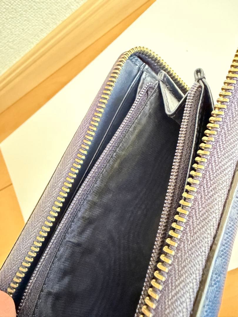 GUCCI グッチ ディアマンテ ラウンドファスナー 長財布 ネイビーブルー