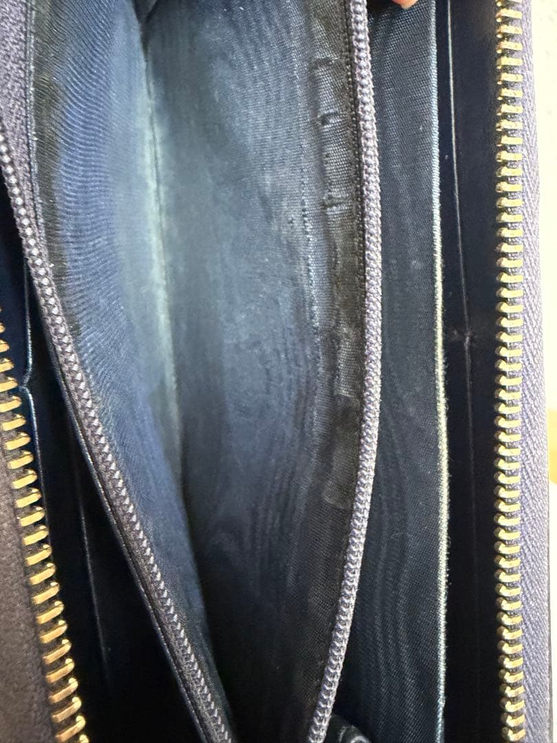 GUCCI グッチ ディアマンテ ラウンドファスナー 長財布 ネイビーブルー