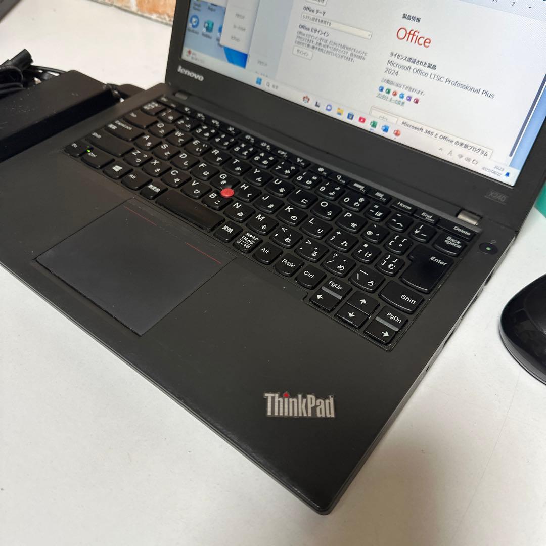 ThinkPadノート PC 高速起動SSD オフィス2024年　マウス付き