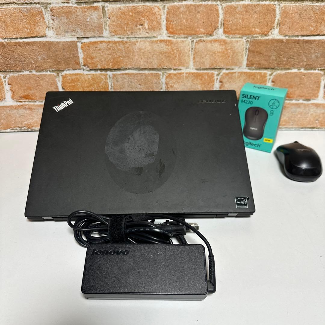 ThinkPadノート PC 高速起動SSD オフィス2024年　マウス付き