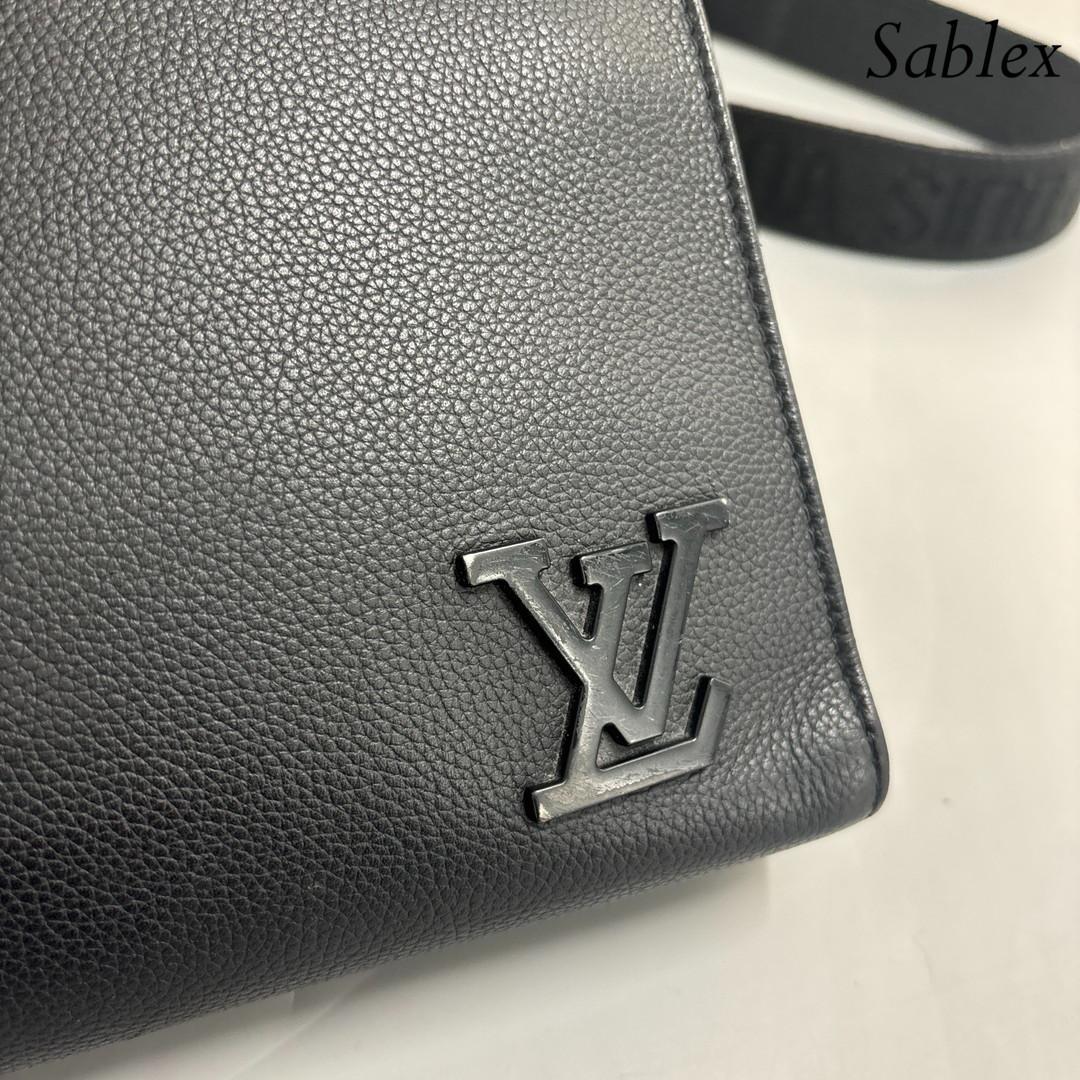 極美品/IC ルイヴィトン M59329 メッセンジャー ブラック アエログラム