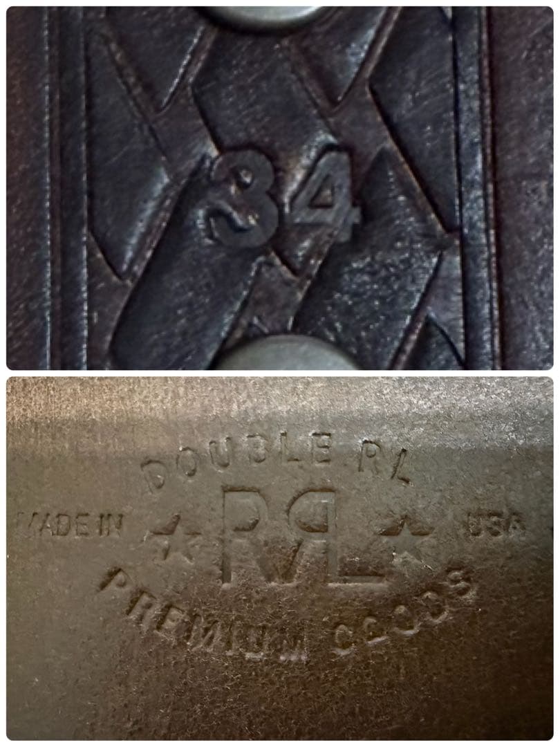 ⭐️新品未使用⭐️RRL⭐️スタデッド ラフアウト レザー ベルト⭐️34