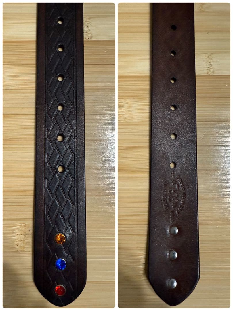 ⭐️新品未使用⭐️RRL⭐️スタデッド ラフアウト レザー ベルト⭐️34