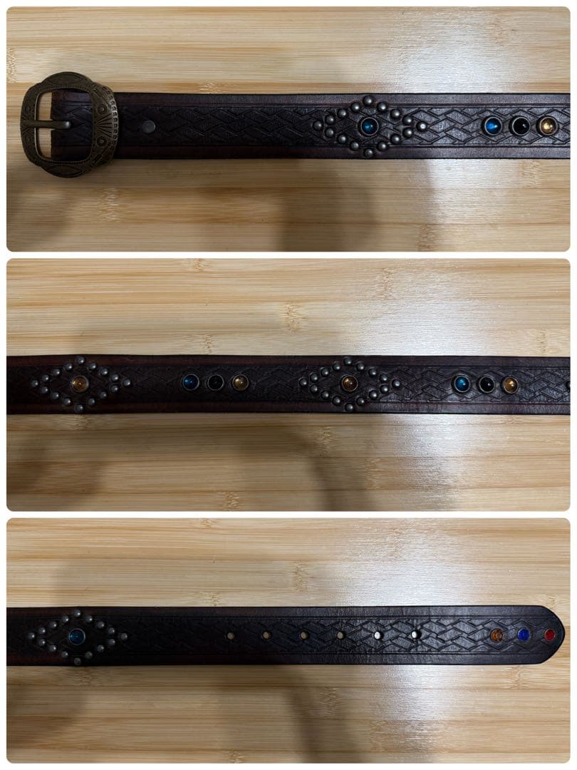 ⭐️新品未使用⭐️RRL⭐️スタデッド ラフアウト レザー ベルト⭐️34