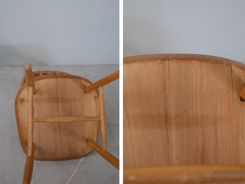 英国アンティーク木製フープバックチェア/イス/クエーカー飾り棚(91-188-1