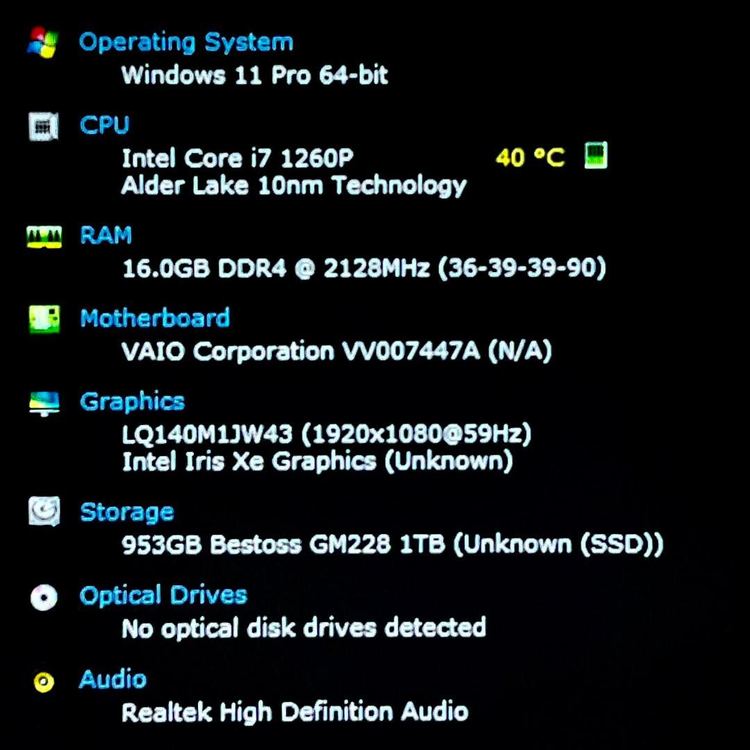 2022《第12世代最上級ハイスペック》新品SSD1TB！VAIO SX14