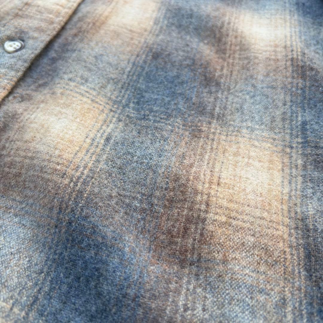 【希少】90s セントジョンズベイ オンブレチェック ウールシャツ M〜L