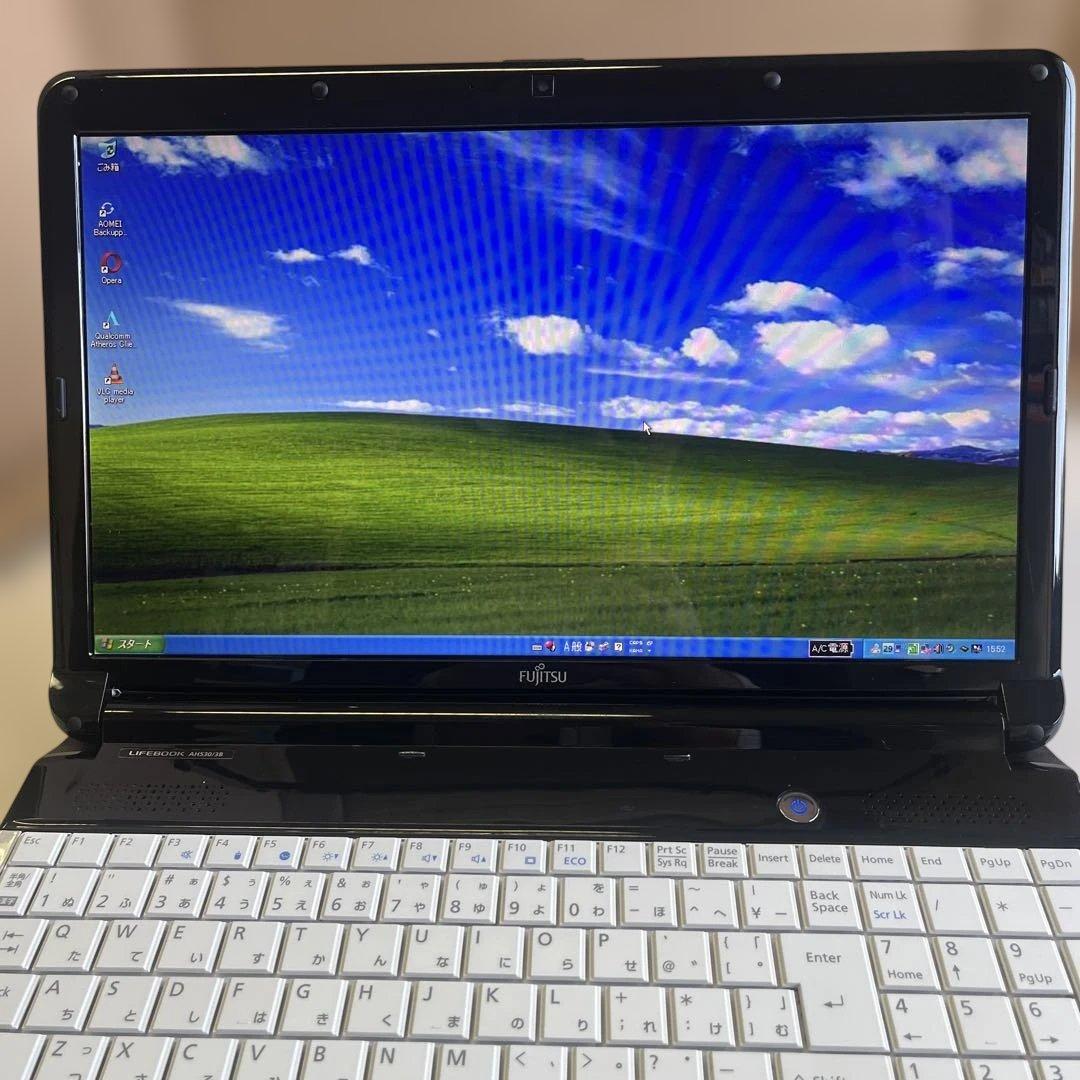 ☆使用時間1544時間格安美品☆WindowsXP☆富士通SSD搭載大画面ノート