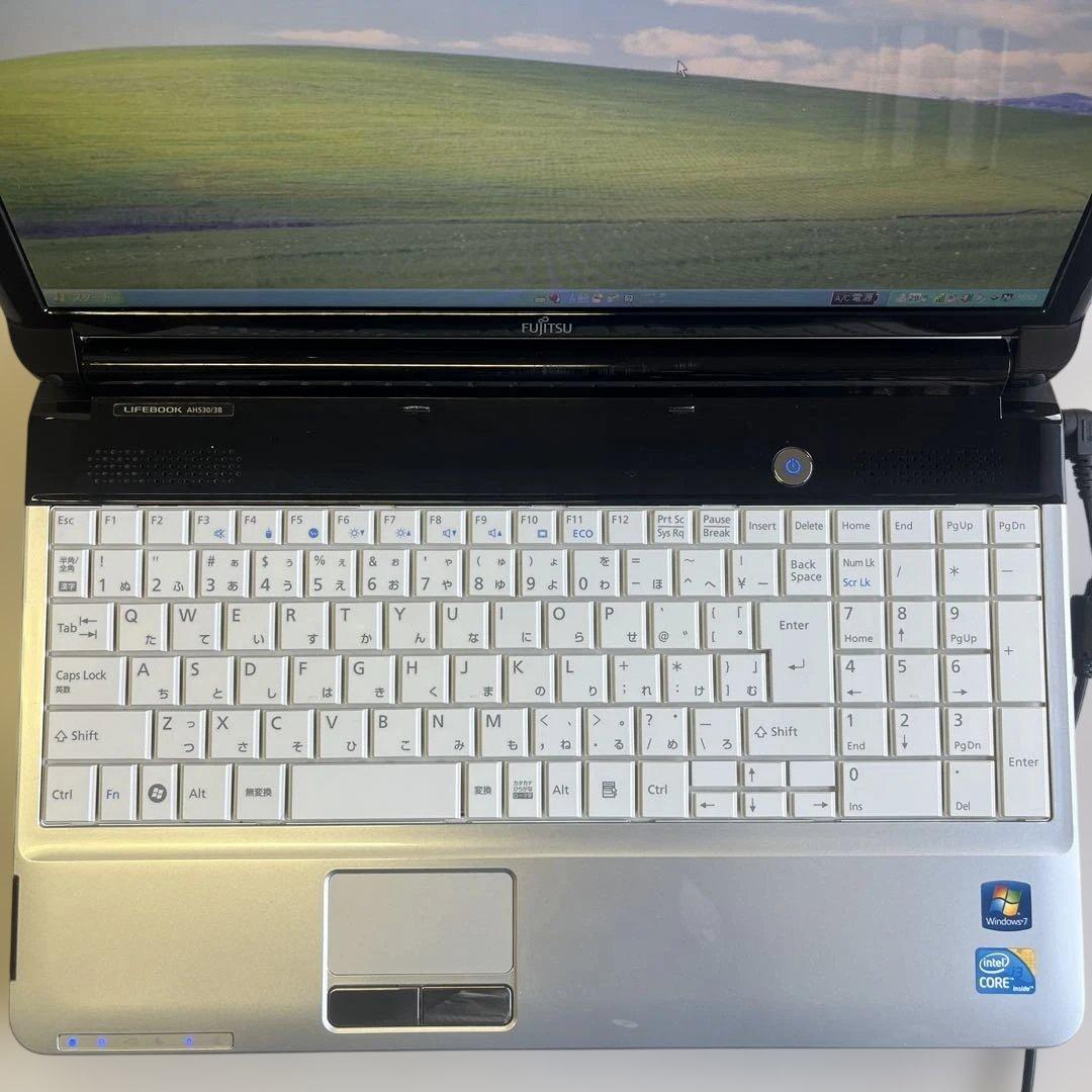 ☆使用時間1544時間格安美品☆WindowsXP☆富士通SSD搭載大画面ノート