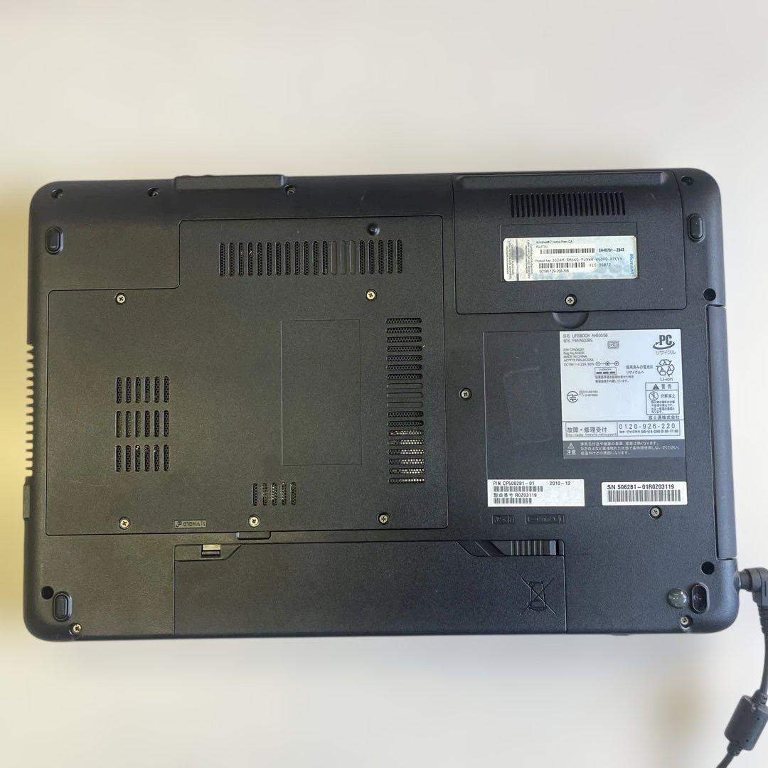 ☆使用時間1544時間格安美品☆WindowsXP☆富士通SSD搭載大画面ノート