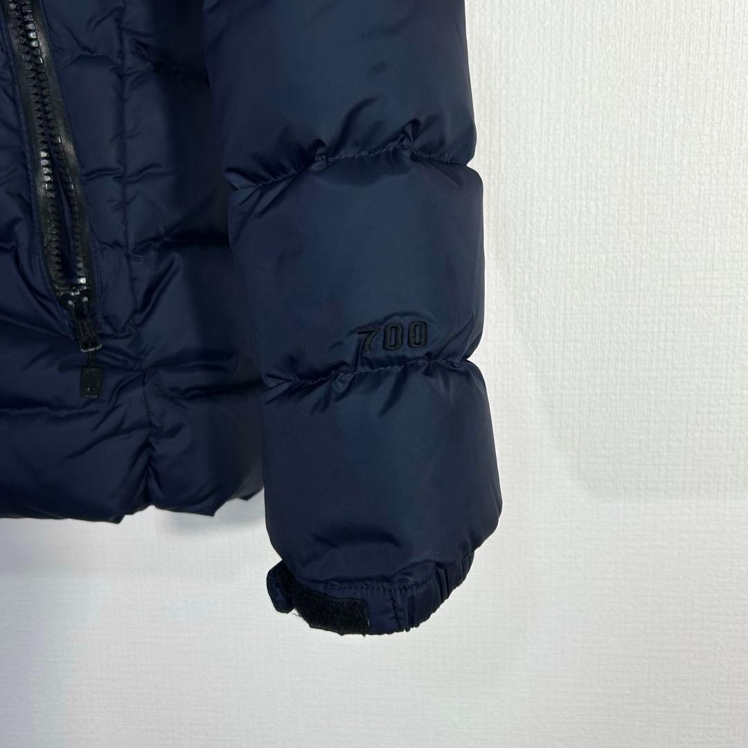 美品希少 ノースフェイス ダウンジャケット レディースL ネイビー ロゴ刺繍