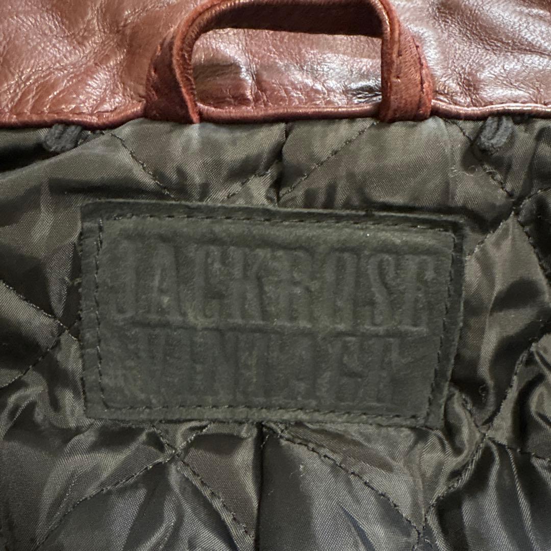 JACKROSE ライダース ジャケット シングル レザー L ボルドー ワイン