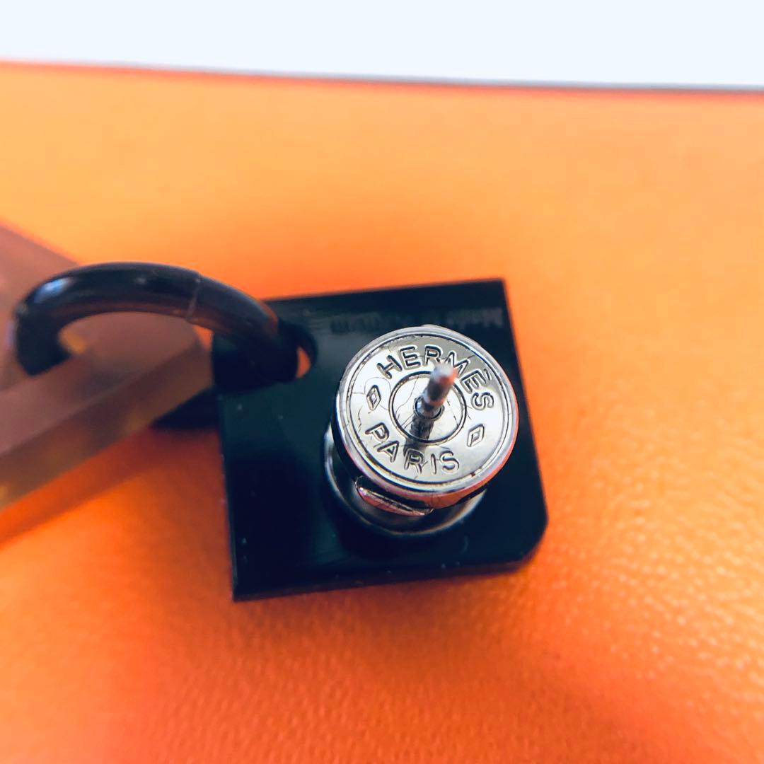 HERMES エルメス バッファローホーン Hロゴ ピアス 片耳 F252044