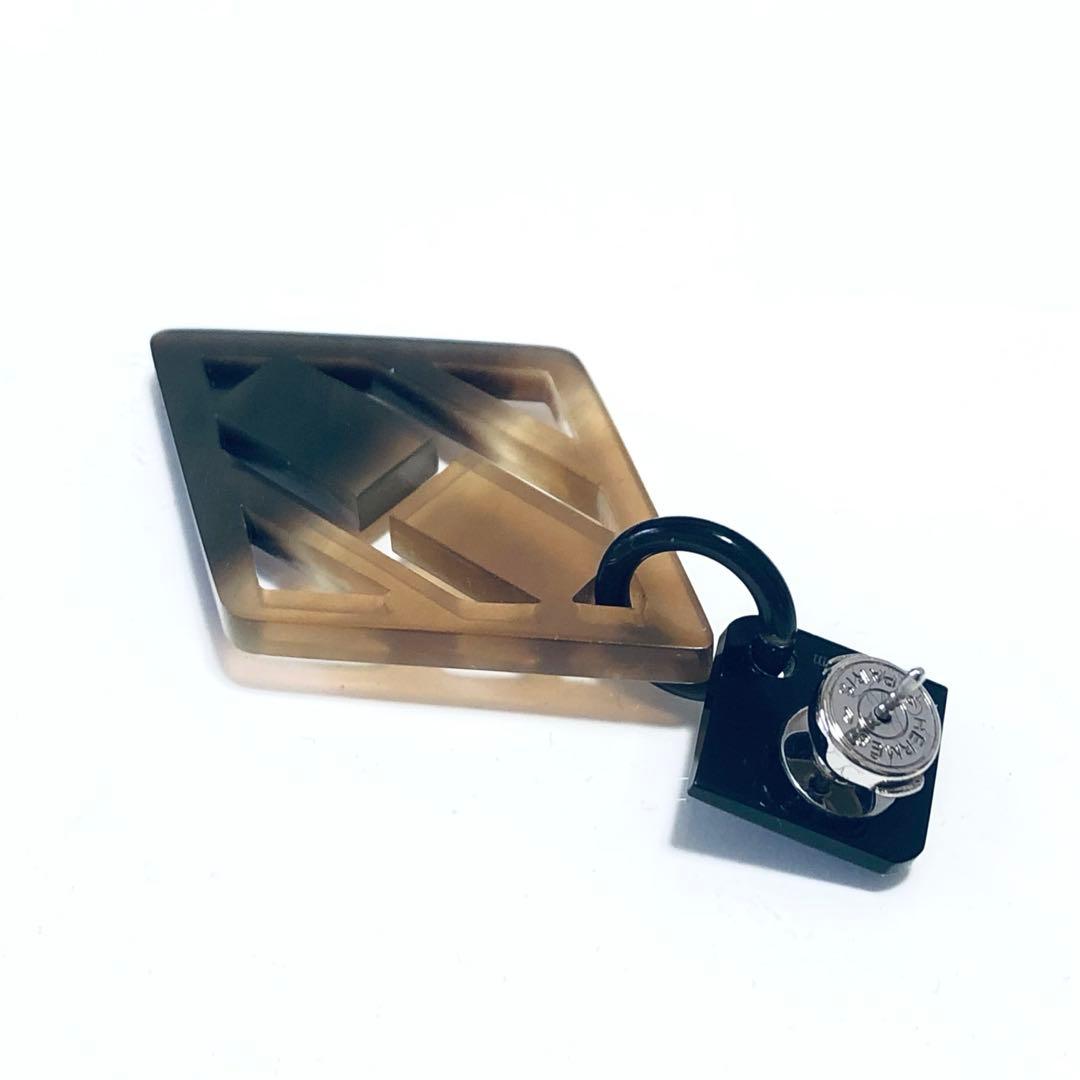 HERMES エルメス バッファローホーン Hロゴ ピアス 片耳 F252044