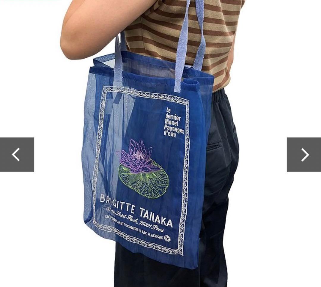 モネ展⭐︎睡蓮のとき⭐︎BRIGITTE TANAKA オーガンジー刺繍バッグブルー