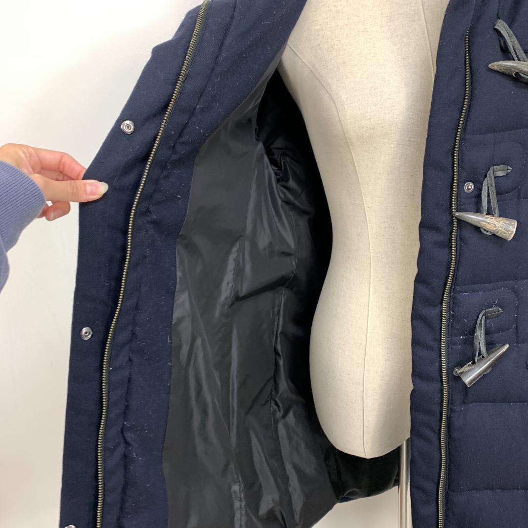 A7039 アンタイトル ダウンジャケット コート ロング ダッフル 紺 42