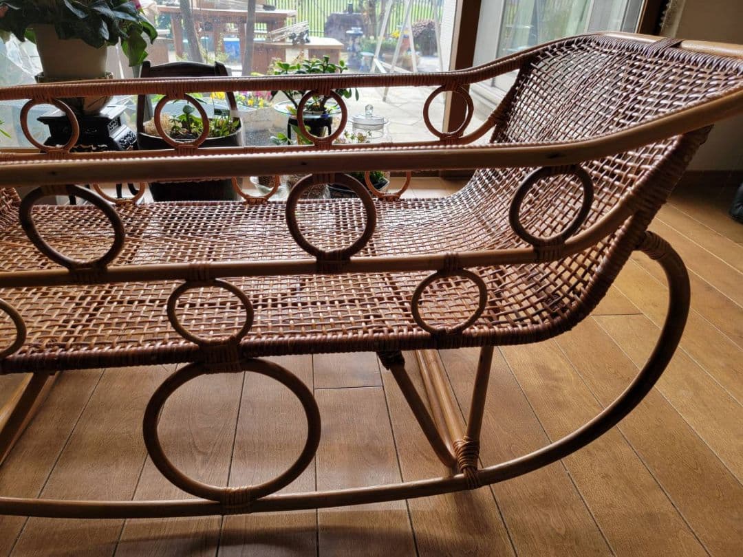 iiiuy　ヴィンテージ　籐　ベビーベット  ゆりかご  ラタン  大型