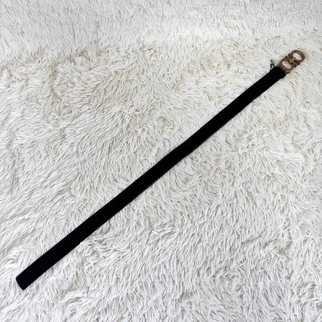 希少 フェラガモ ダブルガンチーニ ベルト ロープ ゴールド ブラック