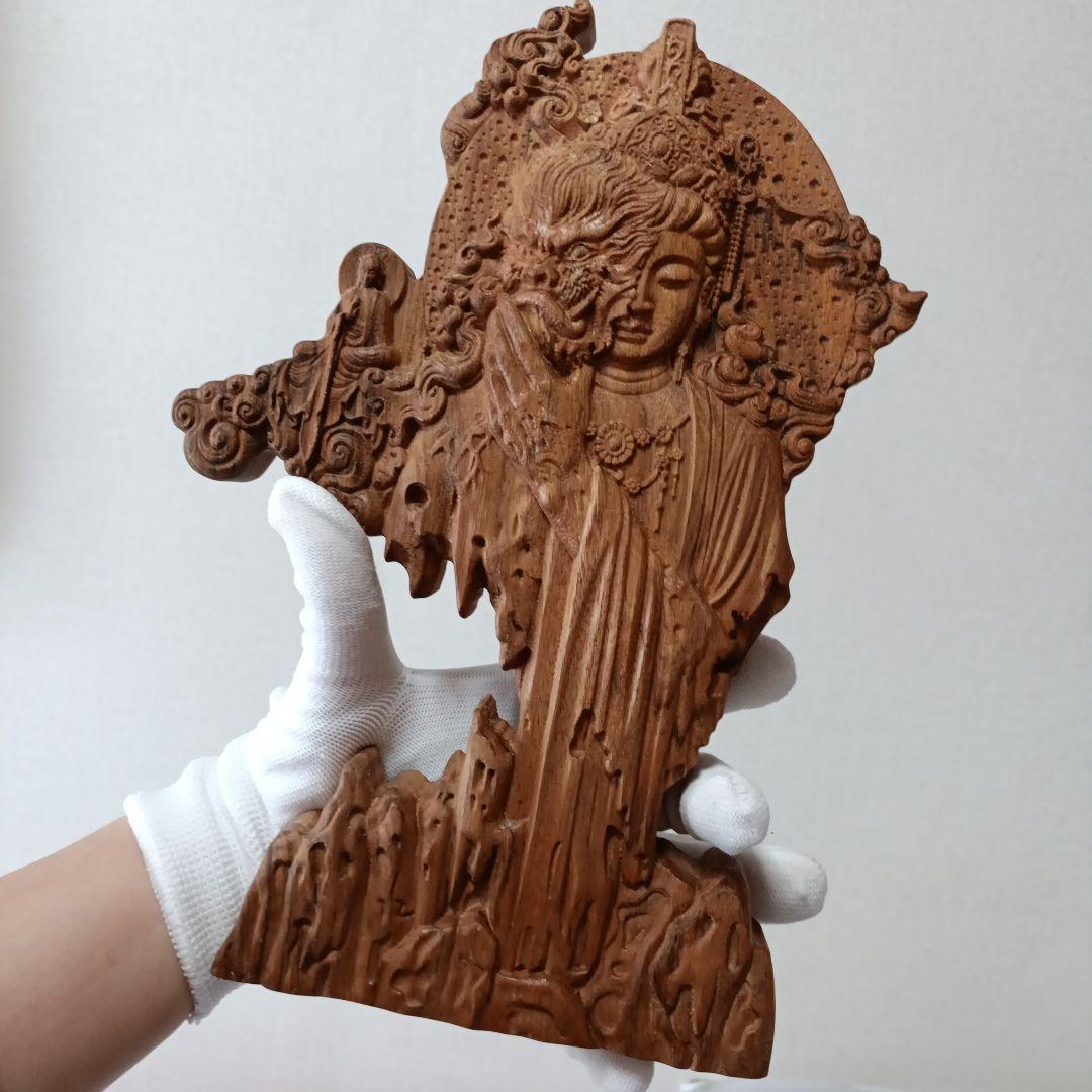 観音菩薩　木彫り　釈迦如来　仏像　置物