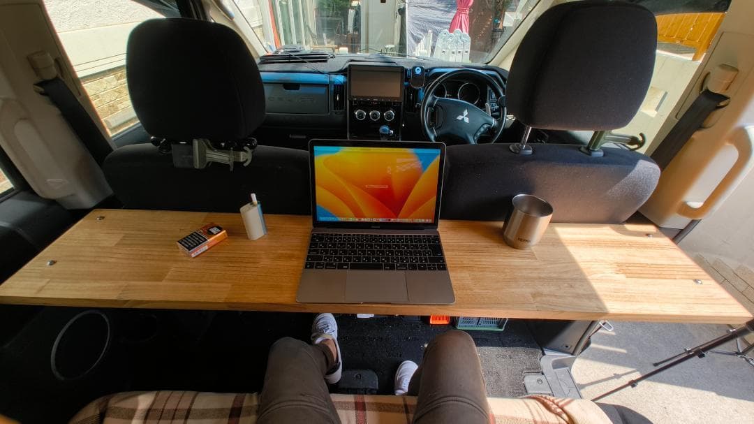 [デリカD5専用] 折り畳み2ndシートテーブルALLセット（前期・後期対応）