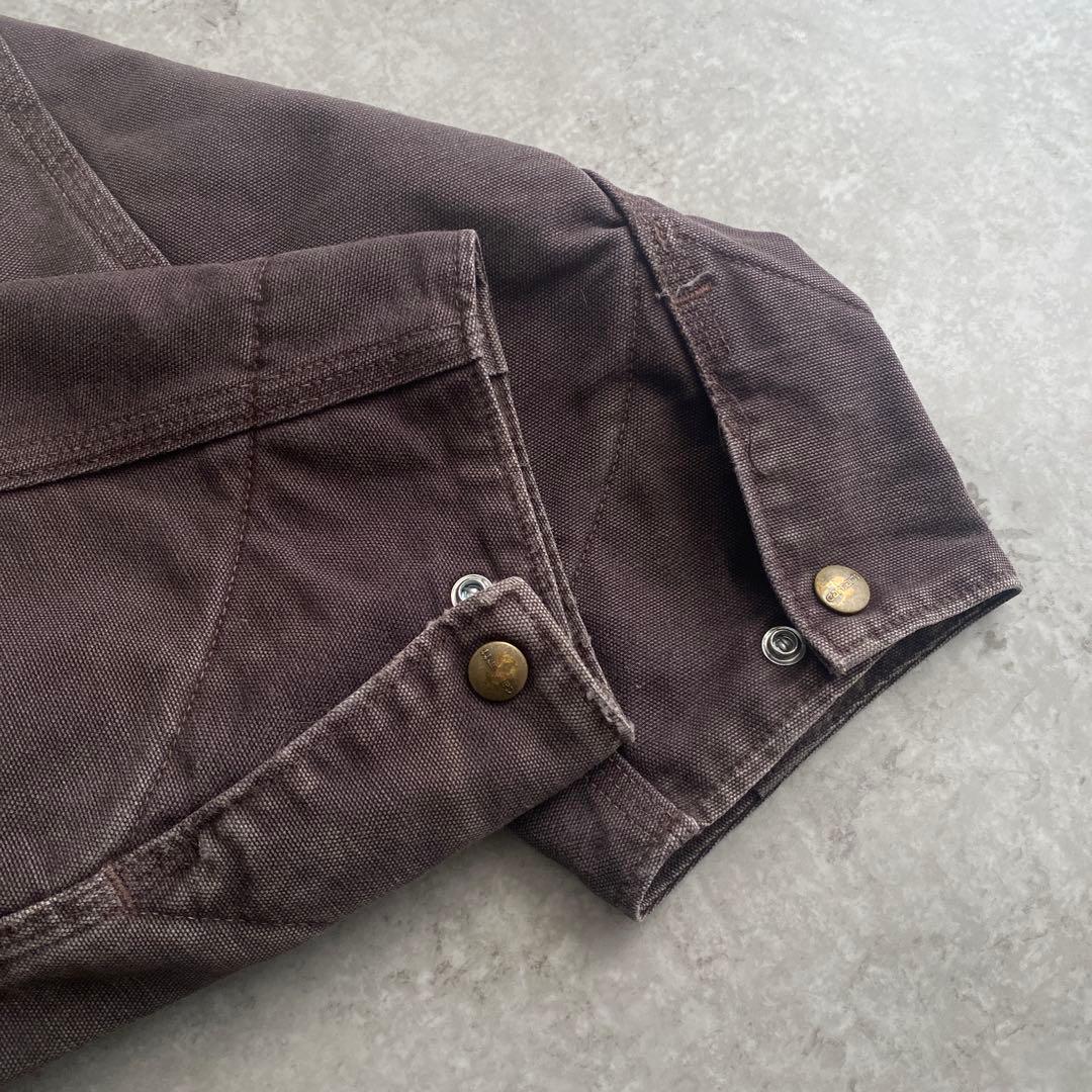 激レア90sカーハートJB0873デトロイトジャケットUSA製モカパープル