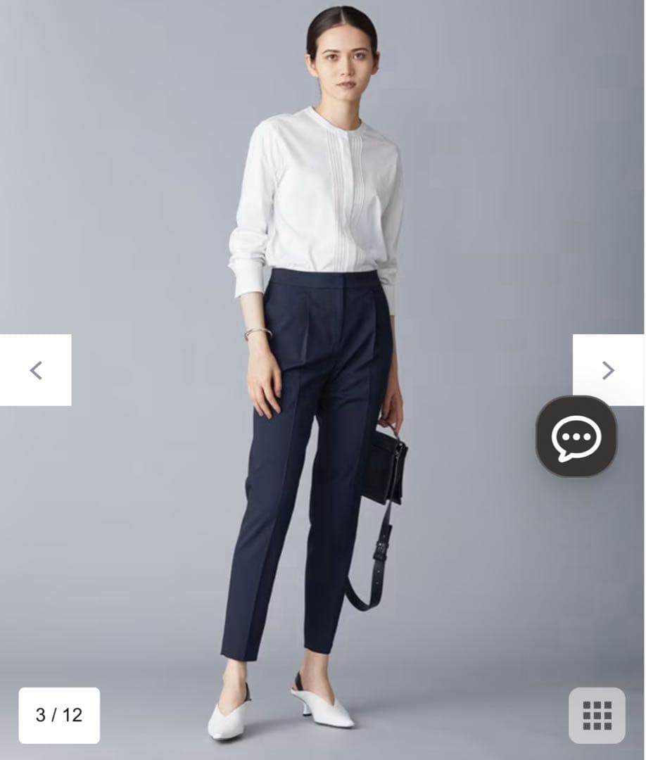 上下セットicb ノーカラージャケット　テーパードパンツ サイズ0 ネイビー