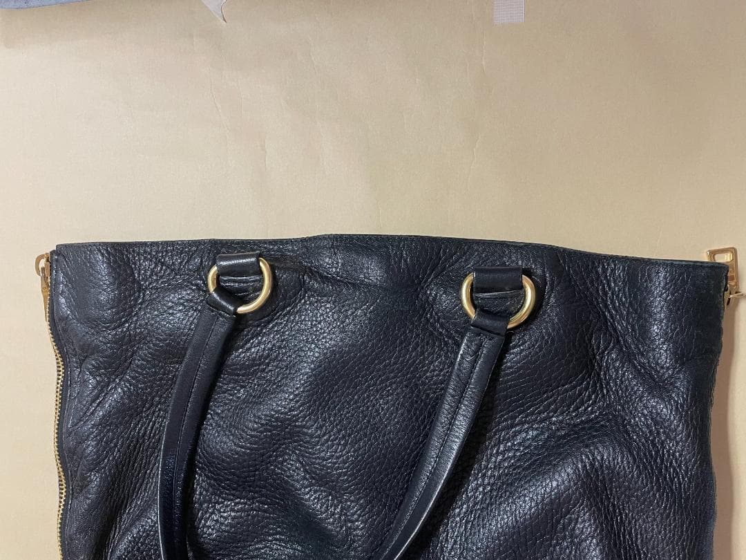 PRADA 黒 ディアレザー（鹿革）トートバッグ