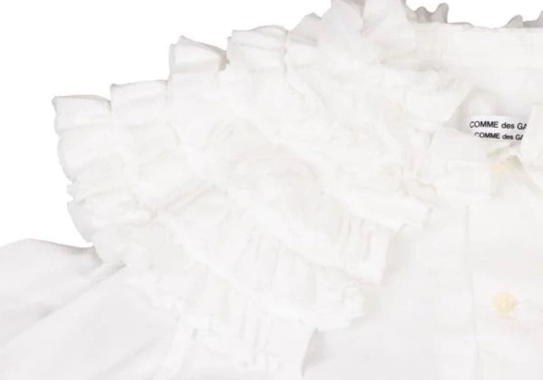 あのちゃん着用　COMME des GARCONS ポリフリルカラーシャツ 白S