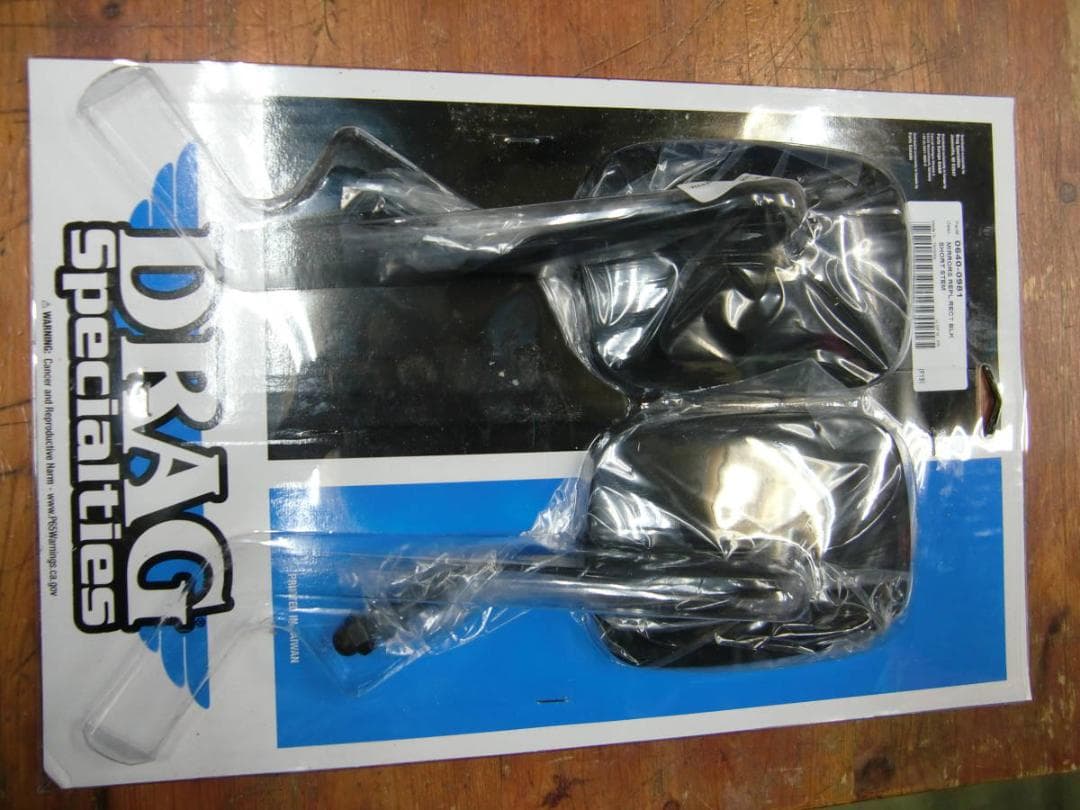 0640-0981　ハーレー純正タイプ　ブラックミラー左右セット